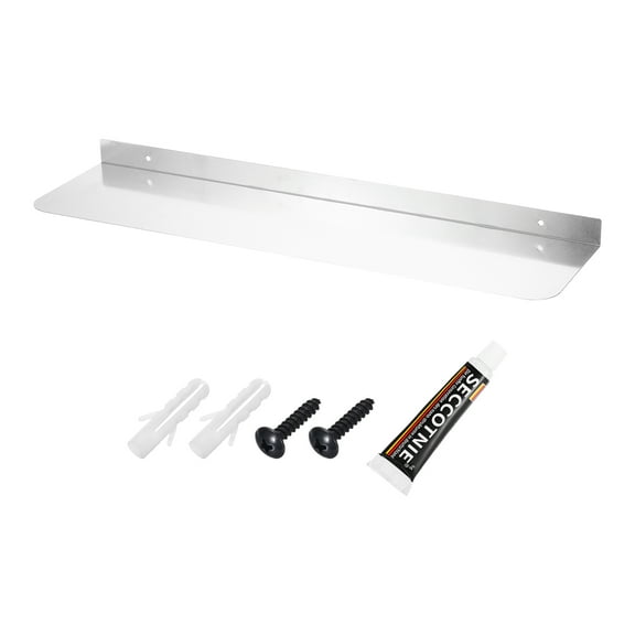 Metal Shelves for Wall, 20 Inch Silver Floating Shelves Wall Mount