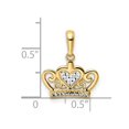 thumbnail image 2 of 14k and White Rhodium Sparkle-Cut Love Heart Crown Pendant Necklace 17.96x14.95mm Wide 1.37mm Thick Pendant for Women, 2 of 2