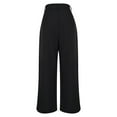 thumbnail image 4 of Lenpel Palazzo Pants for Women Twill High Waisted Business Casual Wide Leg Work Pants Baggy Office Trousers with Pockets(Black,Medium), 4 of 6