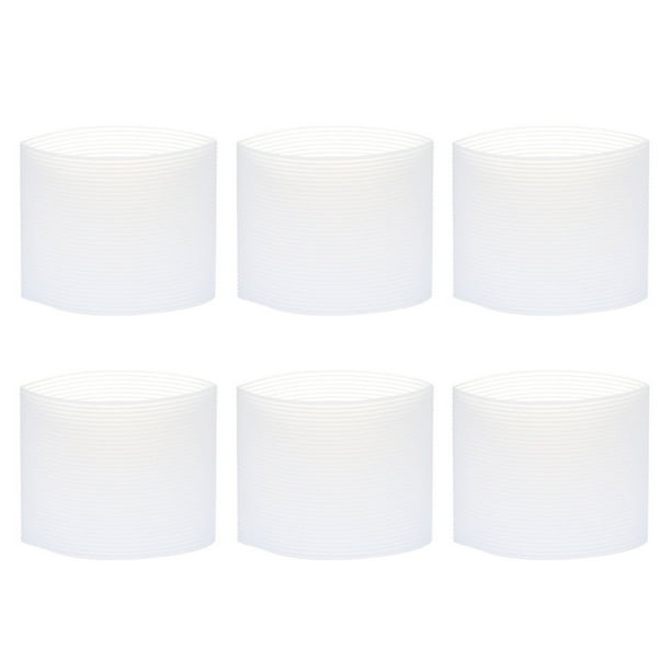 9 Uds funda de silicona para tazas soporte antideslizante para tazas soporte para tazas de café de cerámica blanco