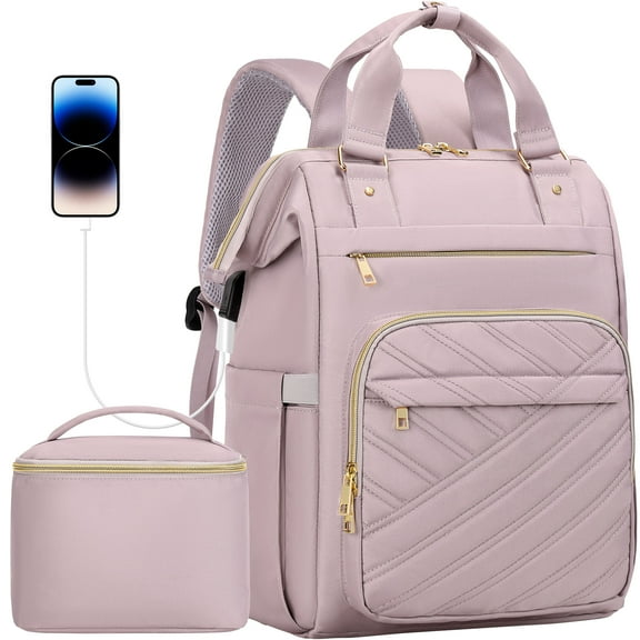 XJ-HOME 15.6" Laptop Backpack for Women,Stylish Backpack Purse, Waterproof Teacher Nurse Backpack,College Casual Daypack