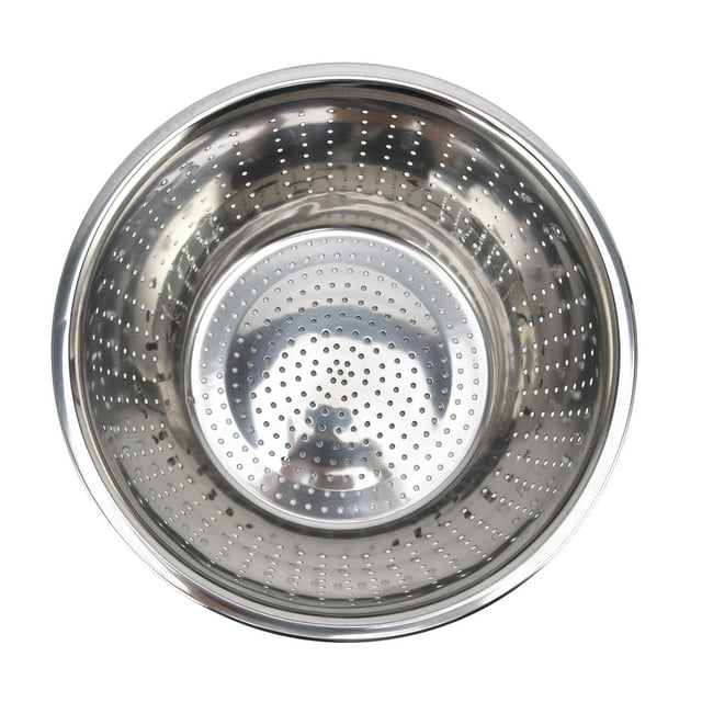Stainless Steel Colander, Multifunction Kitchen Strainer With Drain Holes Durable Vegetable Washing Basket For Kitchen Household