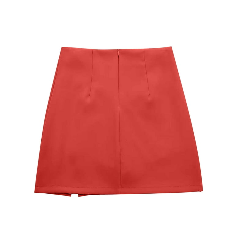 Women\'s Summer Solid Split Hem Mini Workwear Skirt High Waist Slim Fit A  Line Wear to Work Pencil Skirts