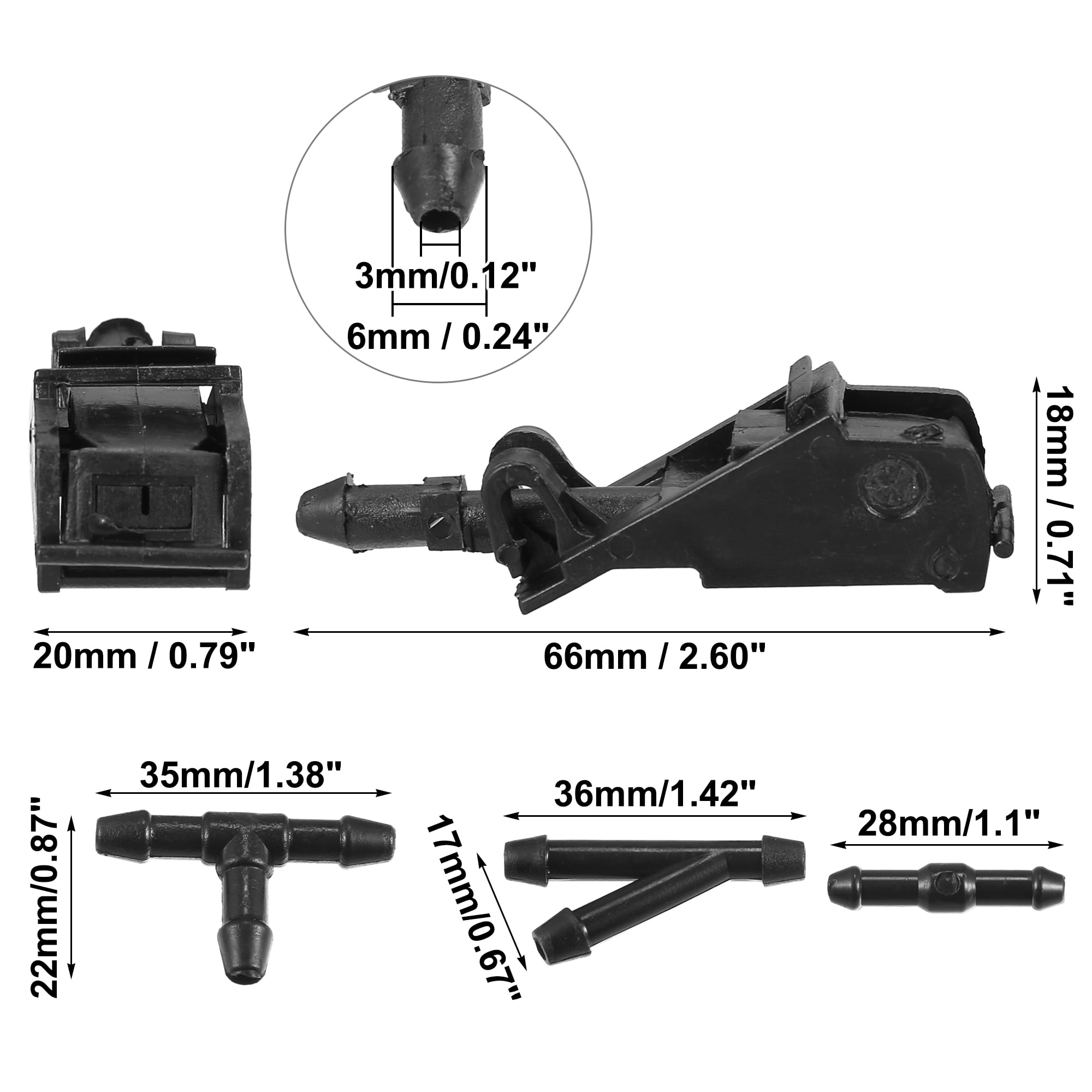 Unique Bargains Windshield Washer Nozzle Kit for Volkswagen Jetta 1999-2012