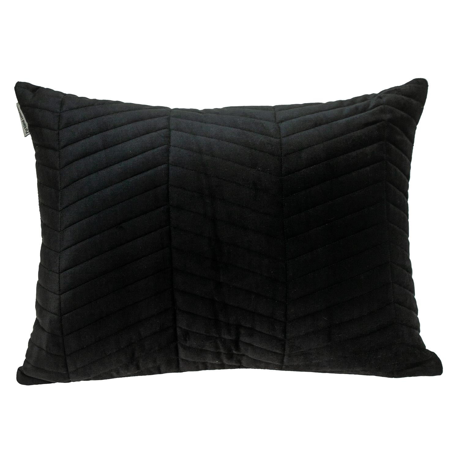 Lacourte 2-Pk Black Charleston Reversible Velvet 20" x 20" Decorative Pillows 