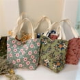 thumbnail image 3 of TIERPOP Small Corduroy Tote Bags with Handles for Women Girls Flower Print Summer Beach Bag Casual Handbag Shopper Purses, 3 of 19