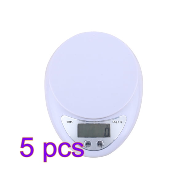 Balanza digital portátil LED balanzas electrónicas herramienta de medición de peso de alimentos postales Gadgets de cocina 5 KG / 1g 5 uds tholdsy JJ25415-00B*5