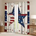 thumbnail image 2 of Manfei Rustic Patriotic Stars Kitchen Curtains, US Flag Printed Black Out Curtains Pack of 2 (42x63 Each), Red White Blue, 2 of 6