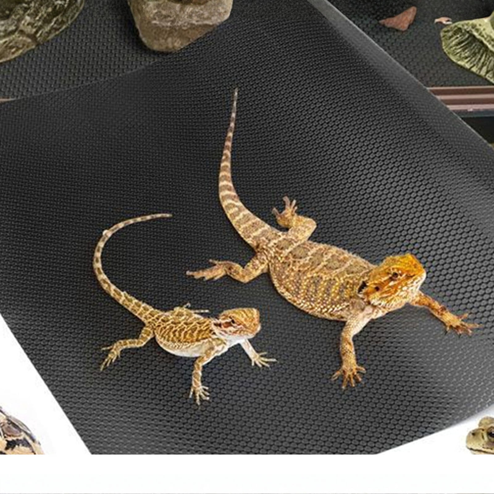 Bearded Dragon Tank Accessory, Reptile Terrarium Carpet Substrate for Leopard Gecko, Lizard, Iguana, Snake, Tortoise, Non-Adhesive Reptile Habitat Bedding