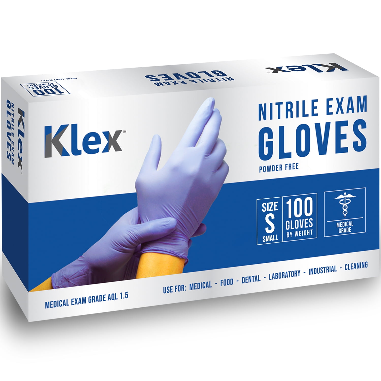 Klex Nitrile Disposable Medical Exam Gloves Powder & Latex Free, Food