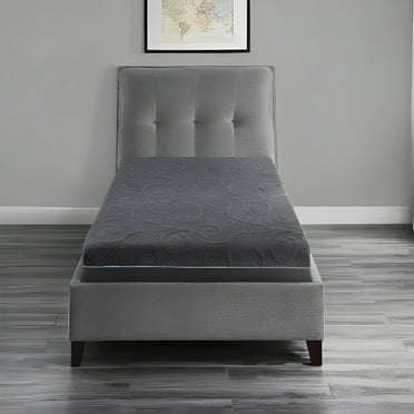 Twin 8" Firm Hybrid Mattress – Gel Memory Foam & Pocket Springs / Cooling Bed-in-a-Box,  Gray