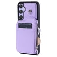 thumbnail image 6 of Compatible with Samsung Galaxy A54 5G PU Leather Clasp Flip Zipper Purse Case, with Shoulder Strap Lanyard for Women Credit Card Holder Cell Accessories Phone Cover for Samsung Galaxy A54 5G, Purple, 6 of 9