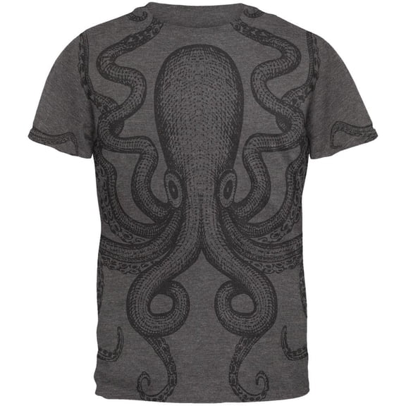 Kraken Mens Soft T Shirt Charcoal LG