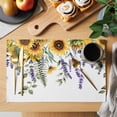 thumbnail image 2 of Sunflowers Placemats Set of 8 Yellow Purple Floral Watercolor Botanical Farmhouse Place Mats Indoor Wipeable Table Mats Washable Dining Table Placemats for Kitchen Holiday Party Home Decor 13x19 Inch, 2 of 9