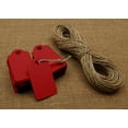 thumbnail image 1 of 100 Pcs Heart Punched Rectangular Hang Tag Wedding Favor Blank Tags with Free Natural Jute Twine - Colours Available, 1 of 7
