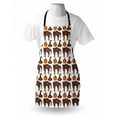 thumbnail image 3 of Halloween Apron Seasonal Vintage Pattern with Pumpkin Squash Witch Hats and Cat Figures, Unisex Kitchen Bib Apron with Adjustable Neck for Cooking Baking Gardening, Brown Orange Green, by Ambesonne, 3 of 3