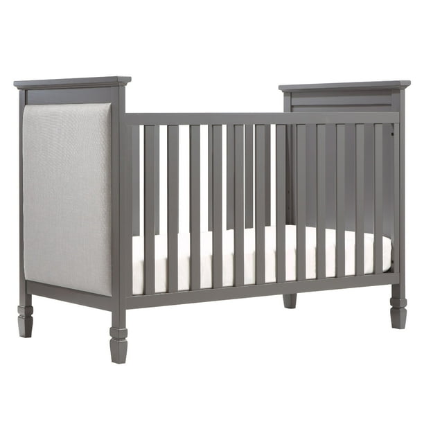 DaVinci Lila 3in1 Upholstered Convertible Crib in Slate with Pebble