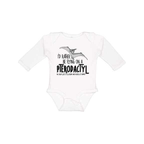 Inktastic Flying Pterodactyl Boys or Girls Long Sleeve Baby Bodysuit