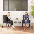thumbnail image 2 of Outsunny 3-Piece Patio Bistro Set with Stackable Chairs and Square Table, 2 of 10