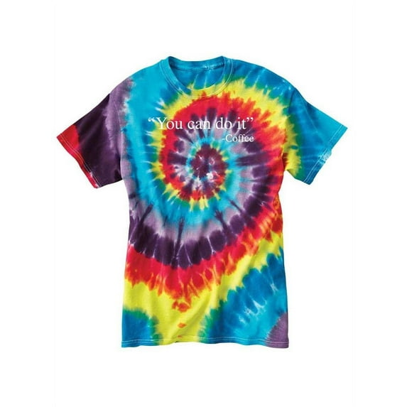 Coffee Says You Can Do It Tie-Dye Spiral Men -Smartprints Designs, Male Large