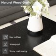 thumbnail image 5 of Fluted Square Coffee Table with Storage Large Wood Center Table with Solid Wood Veneer Top Mid Century Modern Low Coffee Table for Living Room, Black, 5 of 7