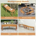 thumbnail image 2 of Aimee Lii Outdoor Curved Acacia Wood Fire Pit Bench with Slatted Seat-1 Piece, Outdoor Patio Furniture for Porch Balcony, Sturdy, 2 of 8