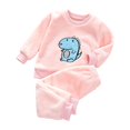 thumbnail image 5 of Ruyang Toddler 2 Piece Outfit Flannel Cute Animal Embroidery Long Sleeve Pullover Solid Plush Pants Sets Baby Autumn Winter Thermal Clothes, 5 of 5