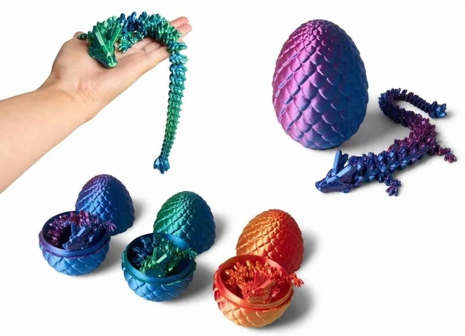 One for Fun Giant 3D Printed Dragon Egg with Articulated Dragon Figure