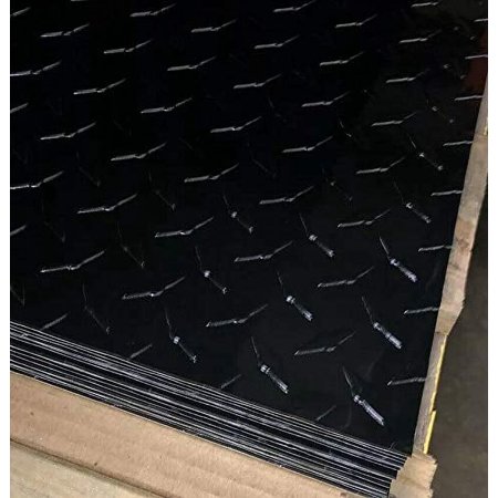 1 Pc of 24" x 96" Black Aluminum Diamond Plate Sheet - 1PC - .025”, Gloss Black