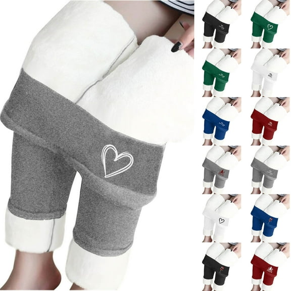 oelaio Fleece Lined Leggings for Women Thermal Warm Bottom Legging Pants High Waisted Slim Fitted Yoga Pants White S