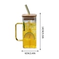 thumbnail image 3 of Dvkptbk glass cup Exquisite 400ml Glass Cup with Lid and Straw Drinking Glasses Home Beer Cup Iced Coffee Tumblers Milk Mug Beverage Cups Practical, 3 of 7