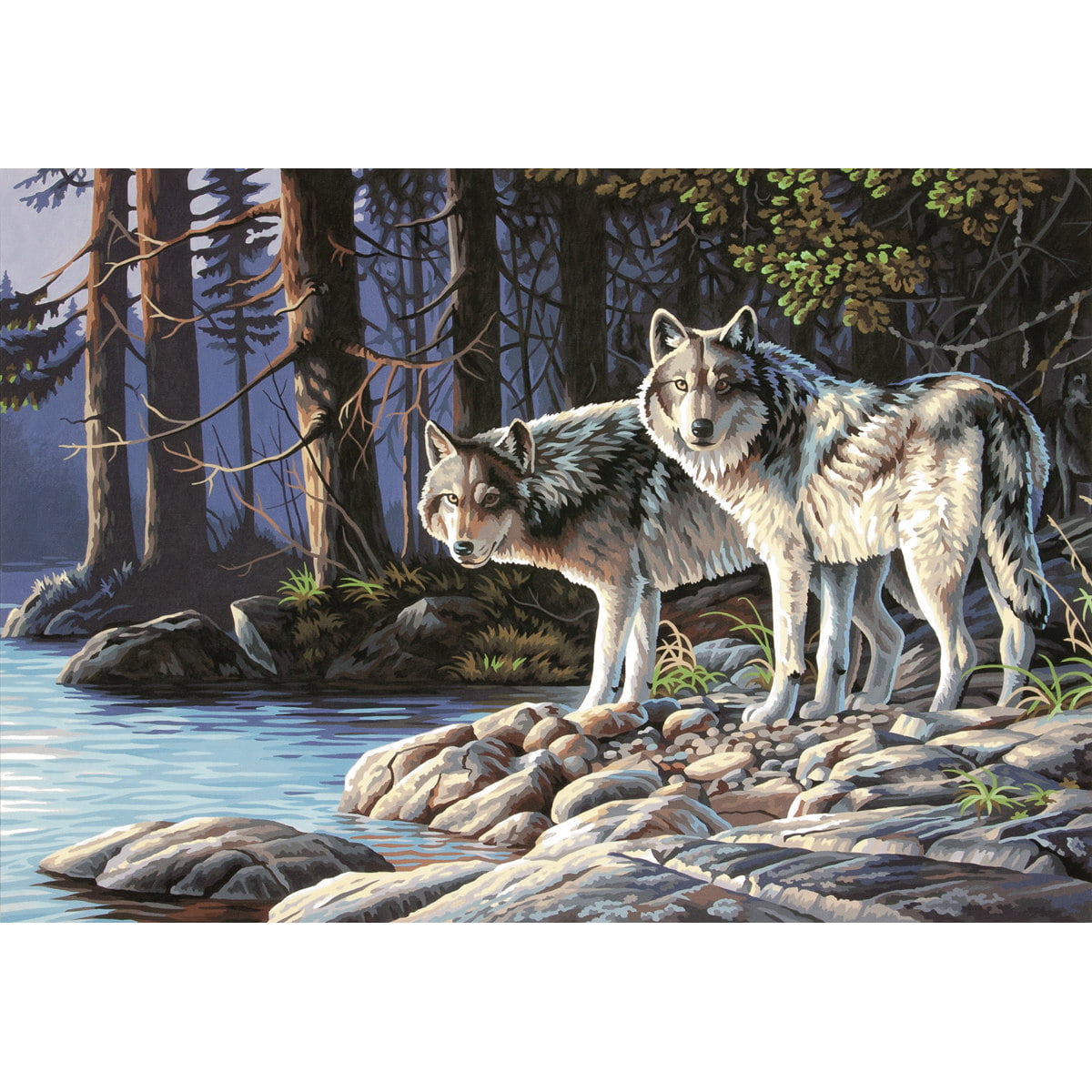 Paint by Numbers for Adults –16x20 inch(Without Frame), Wolf Family