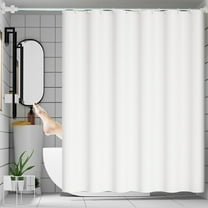 Cinvoph 71"x71" Plain Color Shower Liner Curtain - Waterproof Thickened Shower Curtain, Simple Solid Style Curtain Decor for Bathroom, White