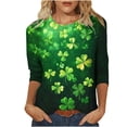 thumbnail image 2 of Zedker St Patricks Day Shirt Women 3/4 Sleeve Shamrocks Tunic Tops Crewneck Green 2026 Saint Patty's Day Outfit, 2 of 5