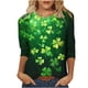 thumbnail image 3 of TaTaai Fashion Women's Printed Round Neck 3/4 Sleeve T-shirt Fashionable Blouse Tops Gift, 3 of 5