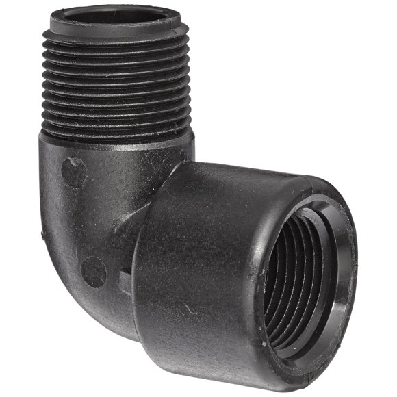 Banjo SL100-90 Accesorio de tubería de polipropileno Codo de calle de 90 grados Horario 80 1" NPT hembra x NPT macho