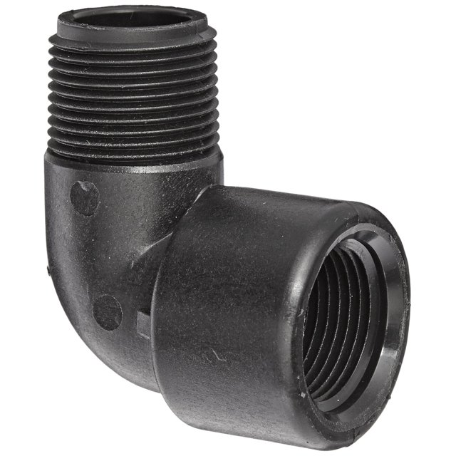Banjo SL100-90 Accesorio de tubería de polipropileno Codo de calle de 90 grados Horario 80 1" NPT hembra x NPT macho
