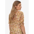 thumbnail image 2 of ellos Women's Plus Size Button Front Crinkle Tunic - 10/12, Light Strawberry Tropical, 2 of 2