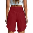 thumbnail image 6 of Levmjia Womens Ruffled Wrap Shorts High Waist Casual Polyester Elastic Waist Pocket Shorts for Everyday Wear Yoga Beach and Vacation All Season Comfort Stretchy Fit, 6 of 7