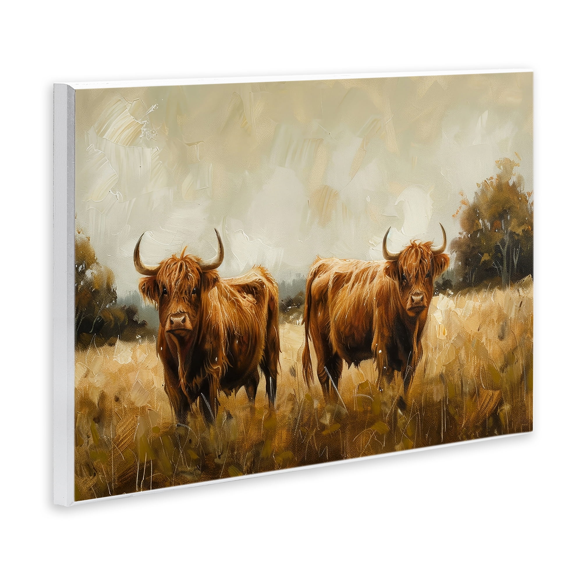 Stupell Industries Couple of Cows Animals & Insects Painting Unframed Art Print Wall Art, 15 x 10