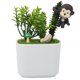 thumbnail image 1 of Planta artificial en maceta para decoración del hogar y la oficina Cactus de cerámica de mono negro, 1 of 8