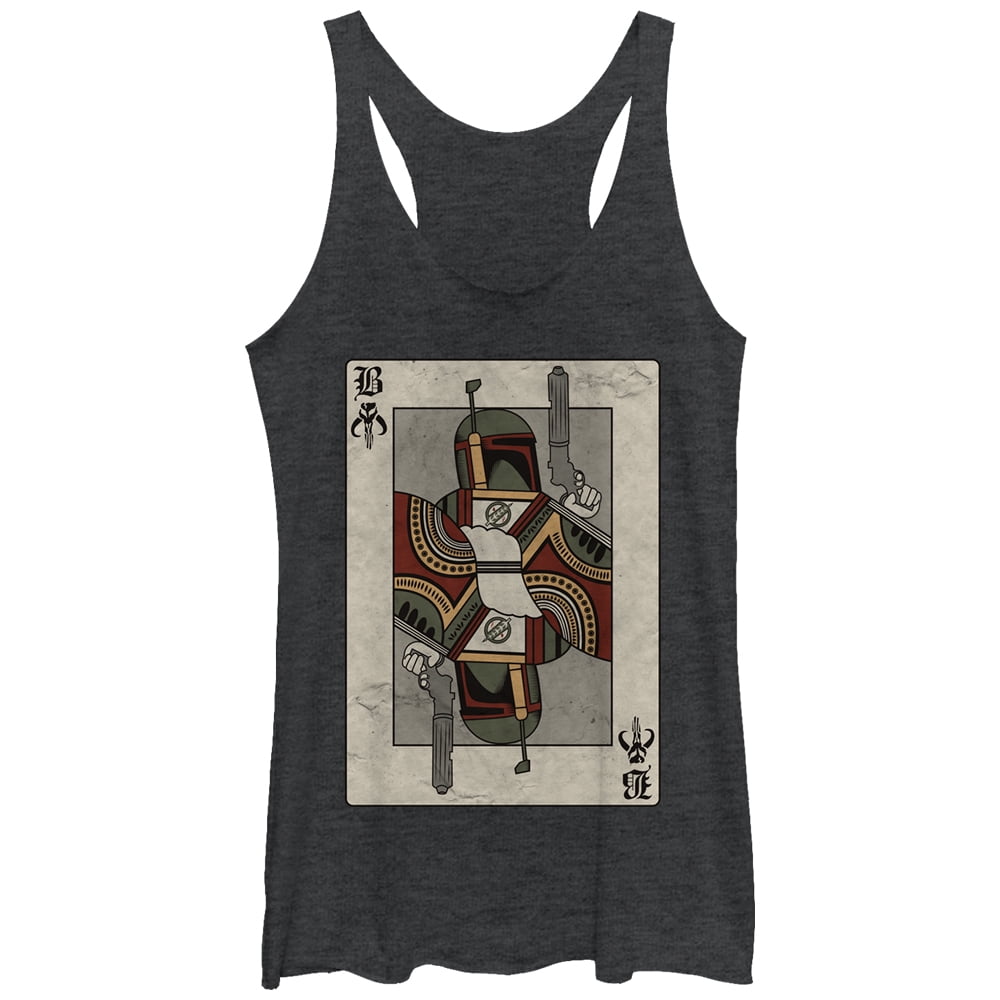 Star Wars Womens Boba Fett Playing Card Racerback Tank Top