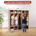 thumbnail image 2 of Historyli Classroom Coat Locker, 5-Section, 10 Cubbies, with 4 Casters, 5 Hooks and 2 Storage Boxes, Kindergarten, 2 of 6