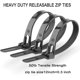 thumbnail image 3 of Bridas con cremallera reutilizables liberables Bridas con cremallera resistentes de 12 pulgadas Bridas para cables negras gruesas Paquete de 100 bridas para cables de nailon de res, 3 of 5