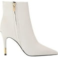 thumbnail image 6 of Nine West Bolana White Leather Pointed Toe Stiletto Heel Fashion Ankle Boots (White, 5), 6 of 6