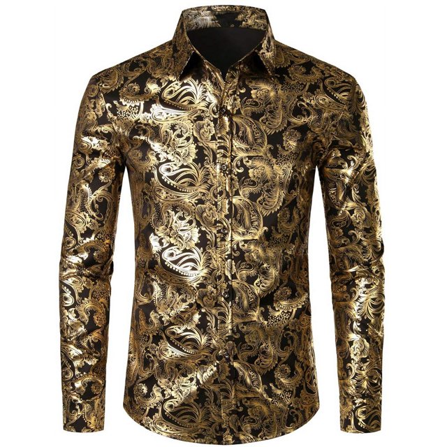 Camisa de moda para hombre con estampado 3D de flores, solapa con botones, camisa de manga larga, ropa de fiesta, diseño de camisas cómodas