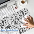 thumbnail image 4 of Long Mouse Pads for Desk,White Planet Cat Feather Pattern Desk Mats on Top Of Desks, Desk Mouse Pad Extra Large with 3mm Non-Slip Base and Stitched Edge for Gaming,Office,Work,Home 31.5"x15.7", 4 of 6