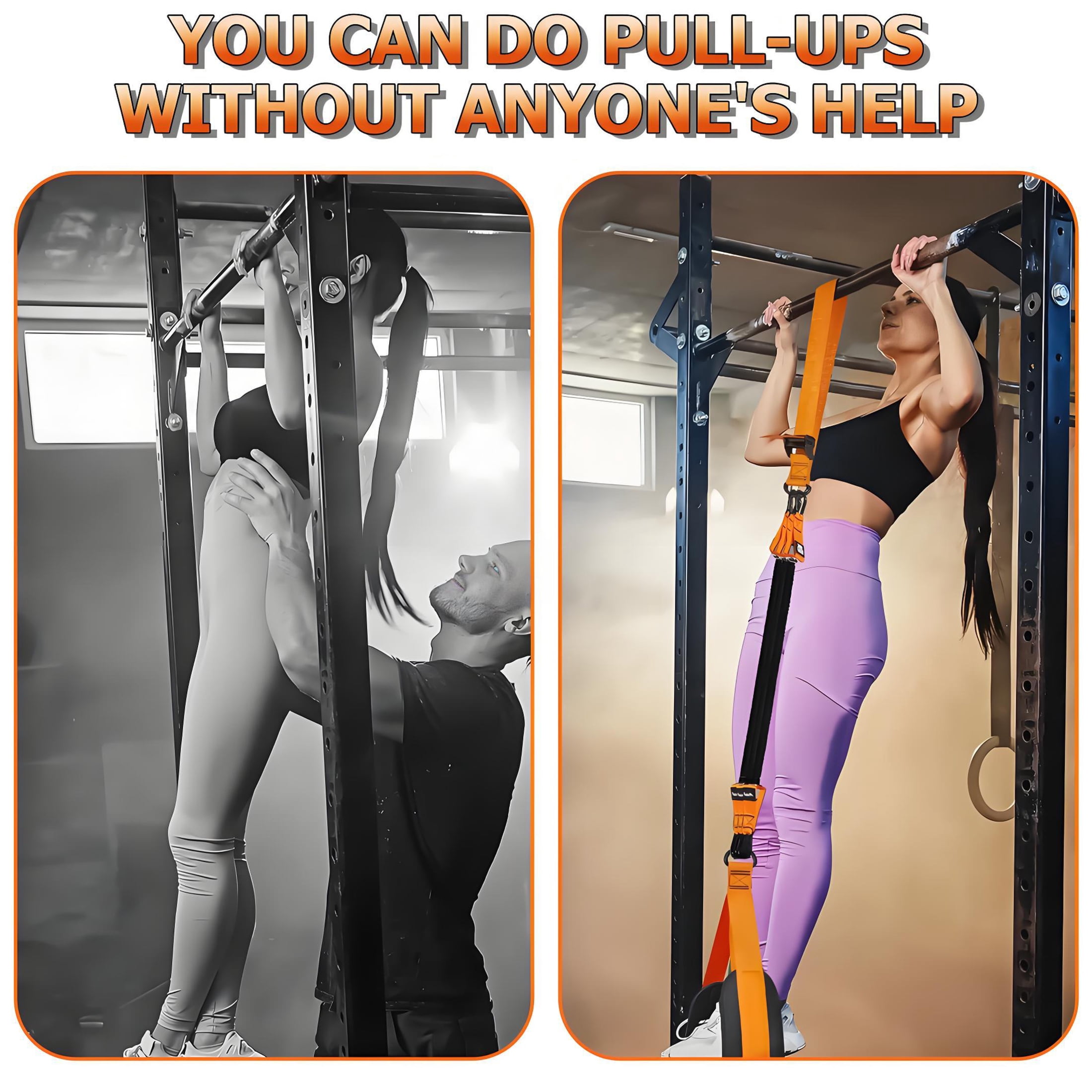 BESTSKY Pull Up Bands,Heavy Duty Resistance Bands for Working Out,Adjustable Weight Pull Up Bands Assistance Bands with Feet/Knee Rest,Workout Bands for Pull Up Bar,Strength Training