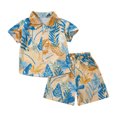 thumbnail image 3 of Hiijoy Infant Boys Hawaii Outfits Summer Beach Button Down Shirt Shorts Set, Sizes 12M-5T, 3 of 3
