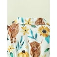 thumbnail image 5 of Coduop Baby Girls Romper,Fly Sleeve Turn-down Collar Button Closure Cactus Cow Print Bodysuit, 5 of 9